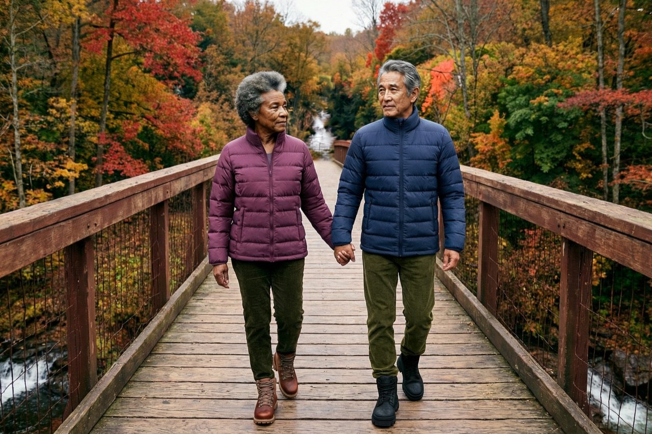 Autumn Bridge Couple